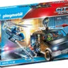 Playmobil City Action Helicóptero De Policía Persecución Del Vehículo Huido 70575