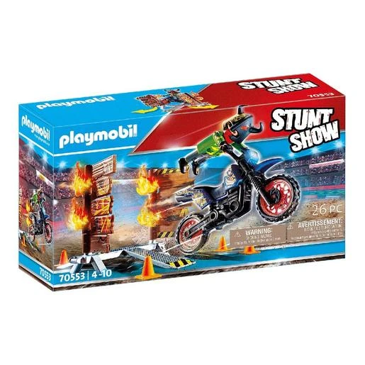 Playmobil - Stuntshow Moto Con Muro De Fuego - 70553 1 Playmobil - Stuntshow Moto Con Muro De Fuego - 70553