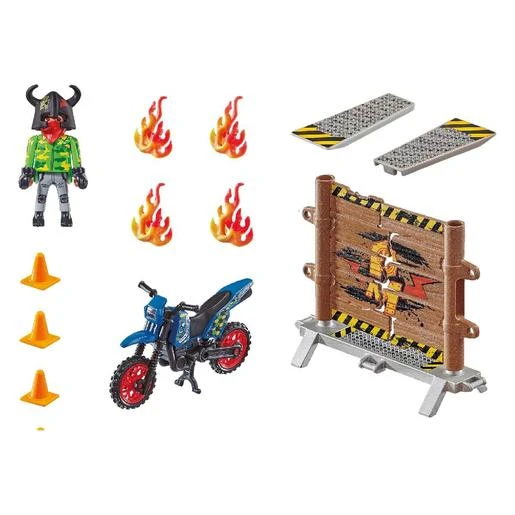 Playmobil - Stuntshow Moto Con Muro De Fuego - 70553 2 Playmobil - Stuntshow Moto Con Muro De Fuego - 70553 - Imagen 2