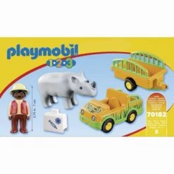 Playmobil - 1.2.3 Vehículo Del Zoo Con Rinoceronte -Playmobil Ventas medias 602