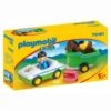 Playmobil - 1.2.3 Coche Con Remolque De Caballo