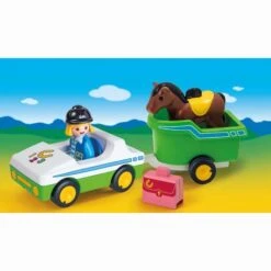 Playmobil - 1.2.3 Coche Con Remolque De Caballo -Playmobil Ventas medias 685
