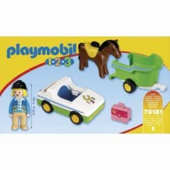 Playmobil - 1.2.3 Coche Con Remolque De Caballo -Playmobil Ventas medias 687
